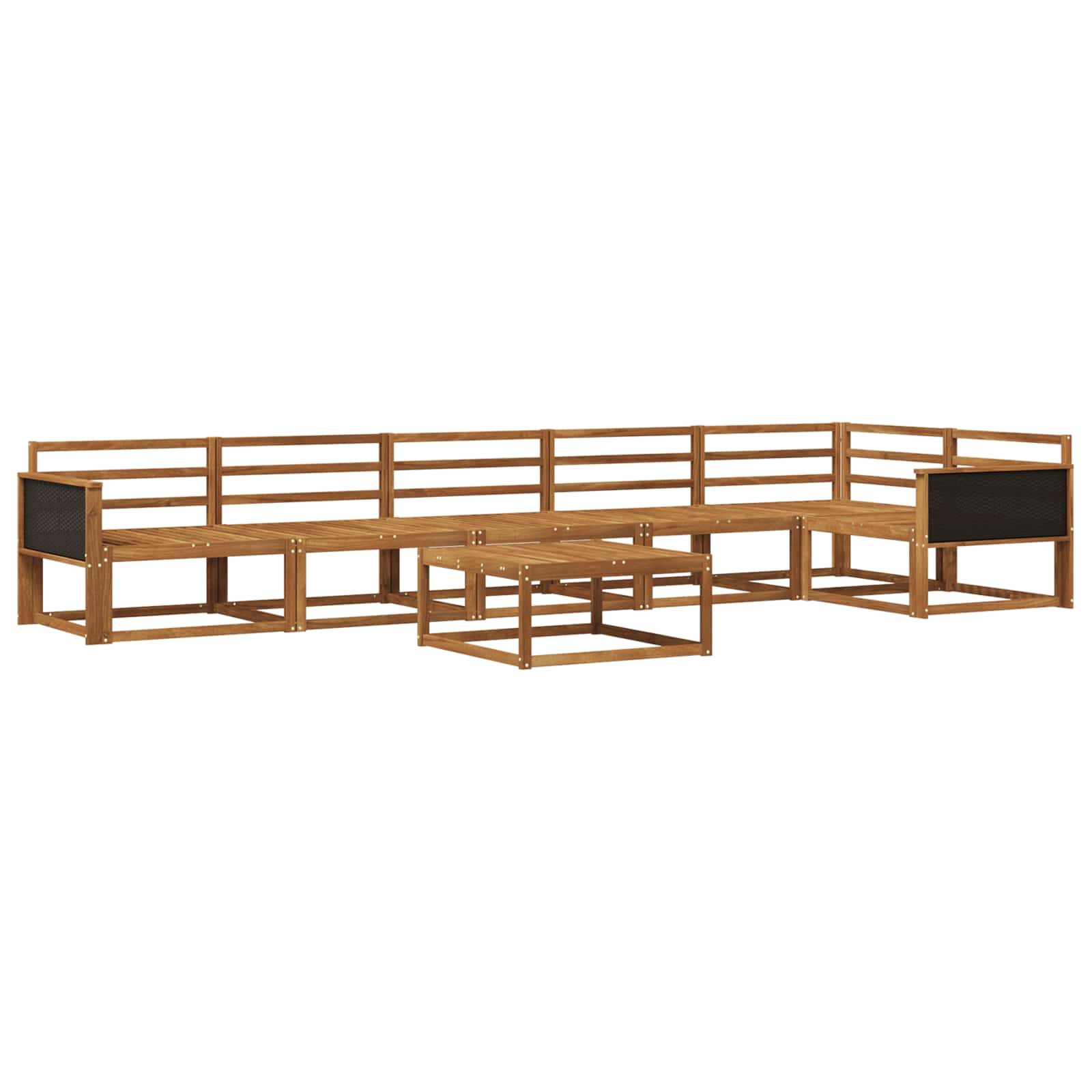 Buiten bankenset 7 pcs Naturel Massief Acaciahout image 1