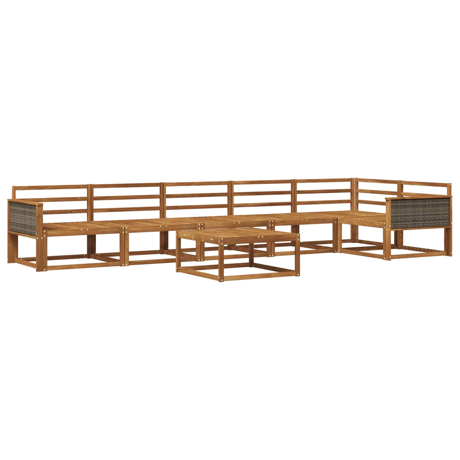 Buiten bankenset 7 pcs Naturel Massief Acaciahout image 1