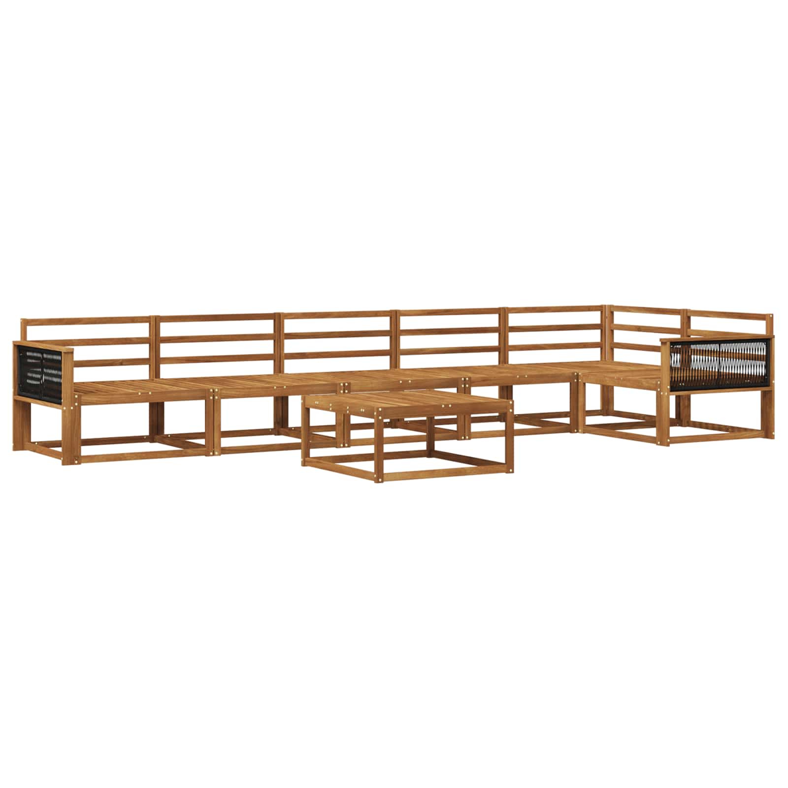 Buiten bankenset 7 pcs Naturel Massief Acaciahout image 1