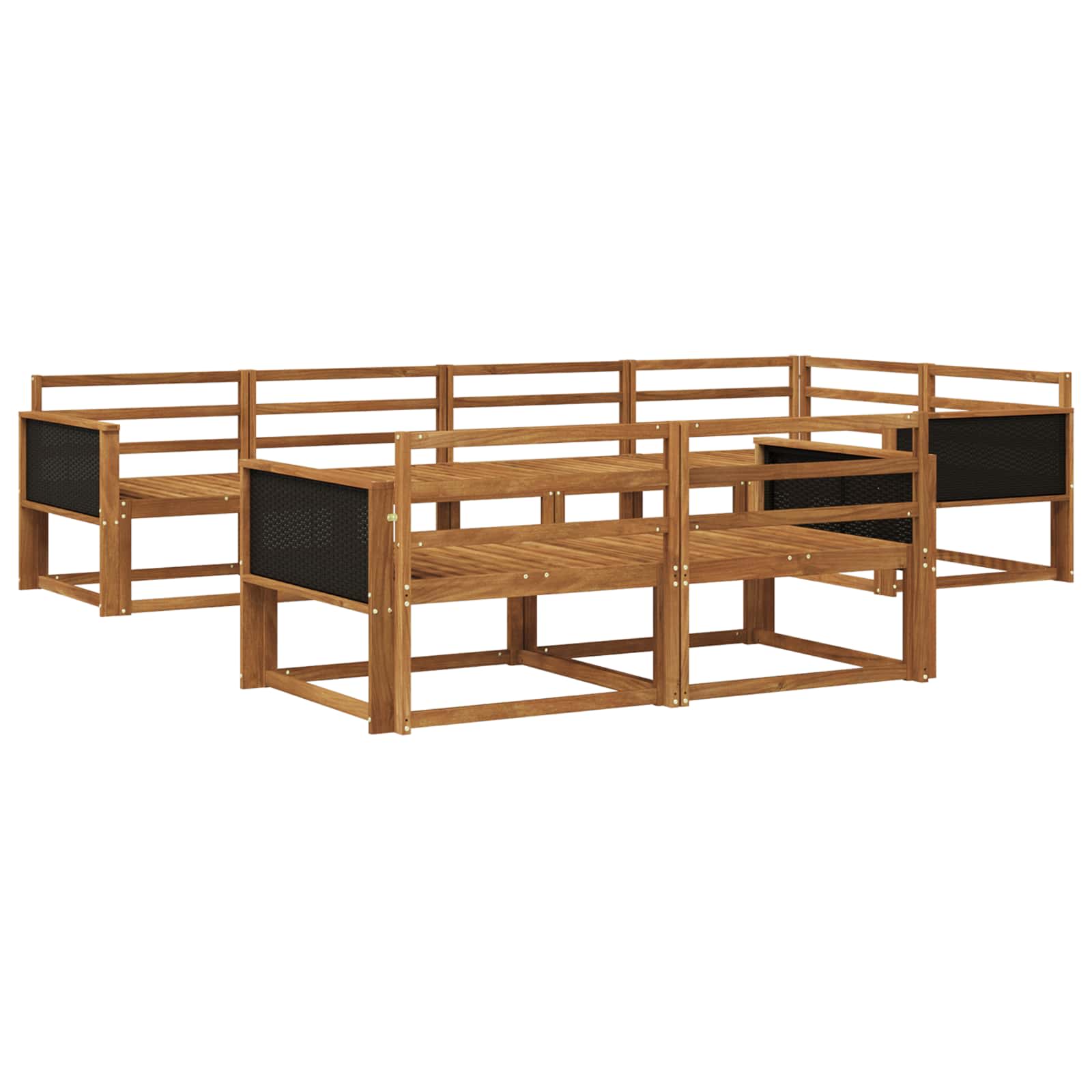 Buiten bankenset 7 pcs Naturel Massief Acaciahout image 1