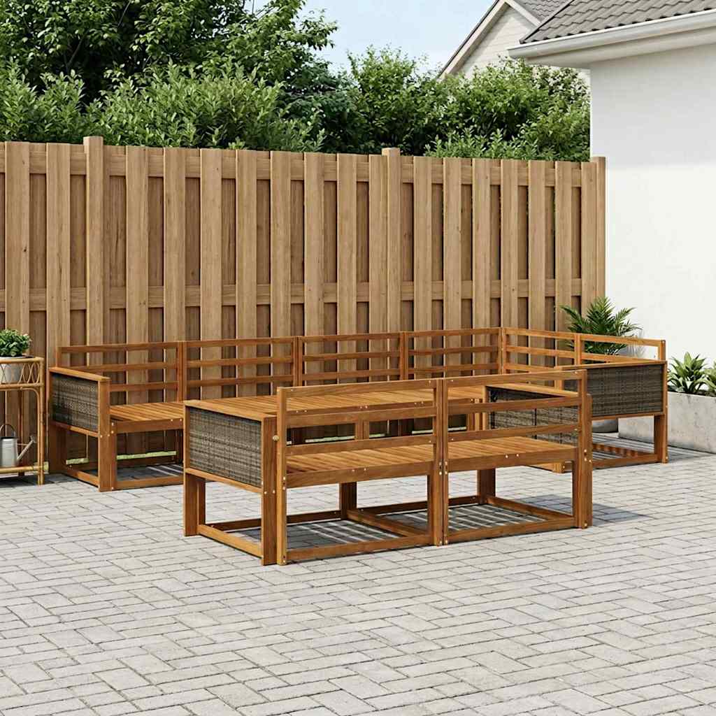 Venkovní pohovková souprava 7 pcs Přírodní