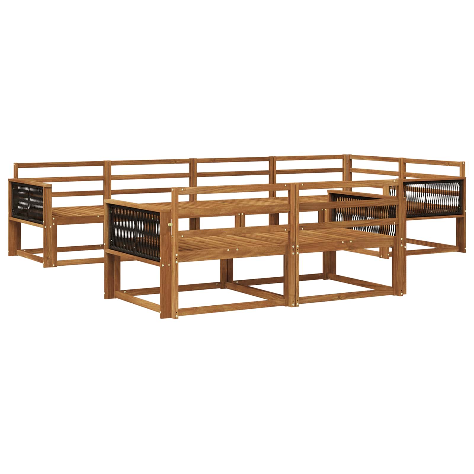 Buiten bankenset 7 pcs Naturel Massief Acaciahout image 2