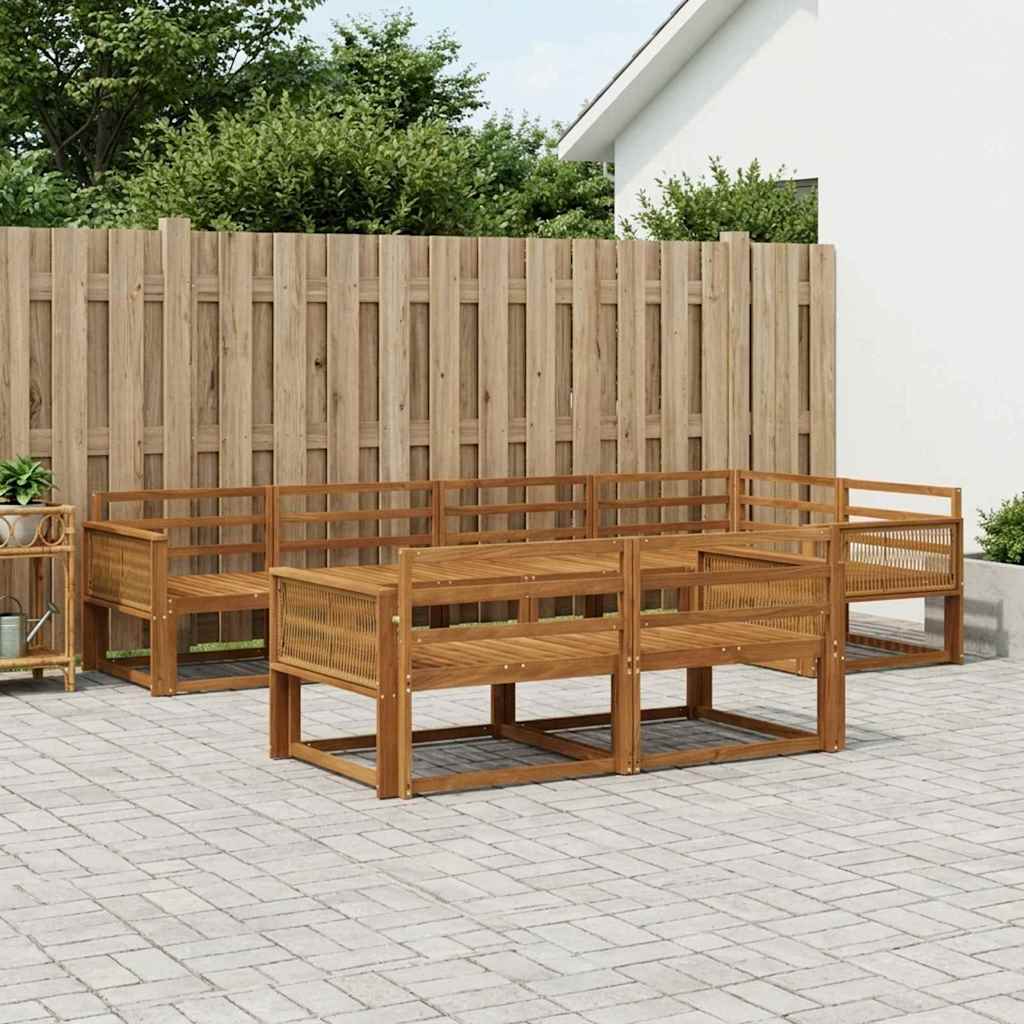vidaXL Set de canapele de exterior 7 pcs natural Lemn Solid de Acacia