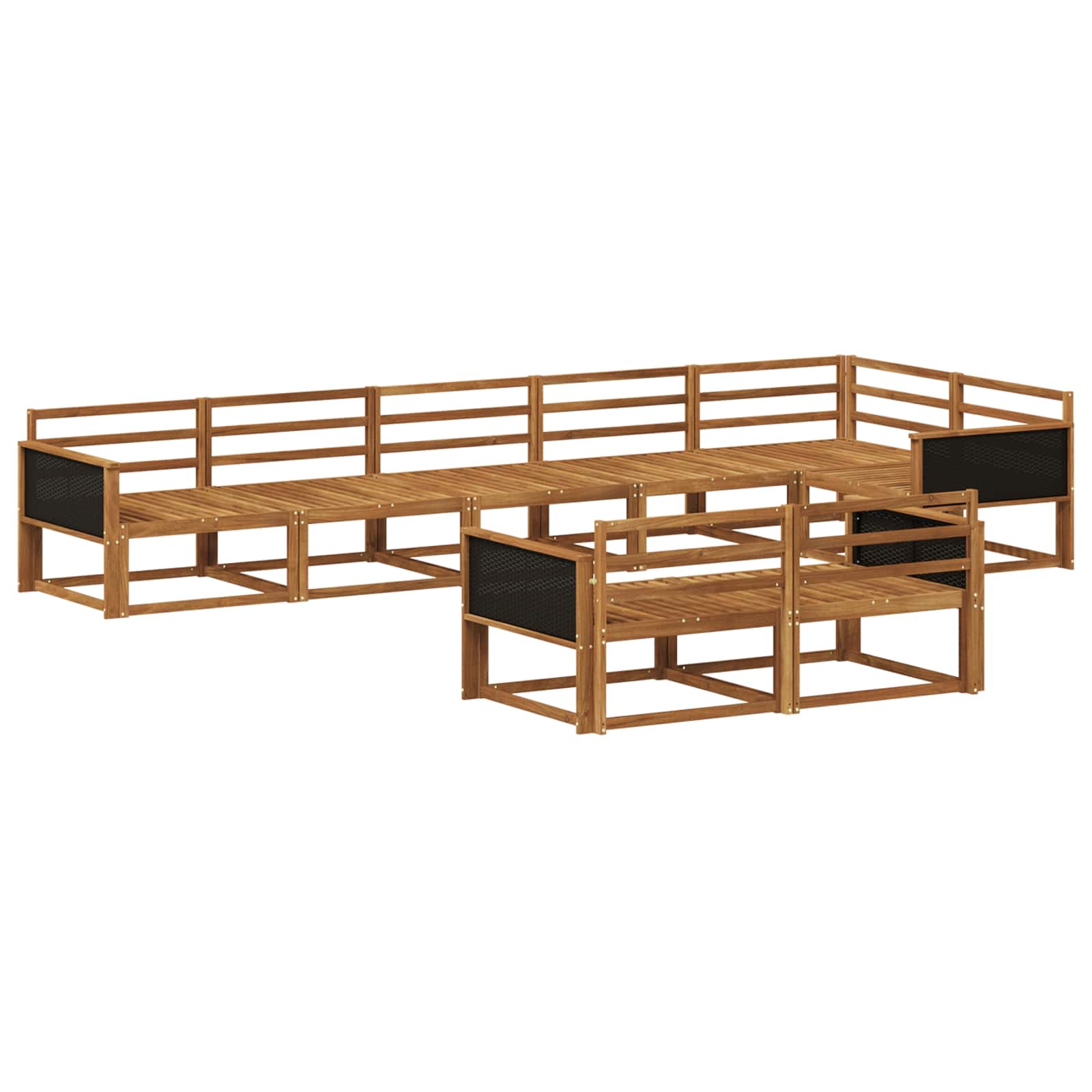 Buiten bankenset 8 pcs Naturel Massief Acaciahout image 1