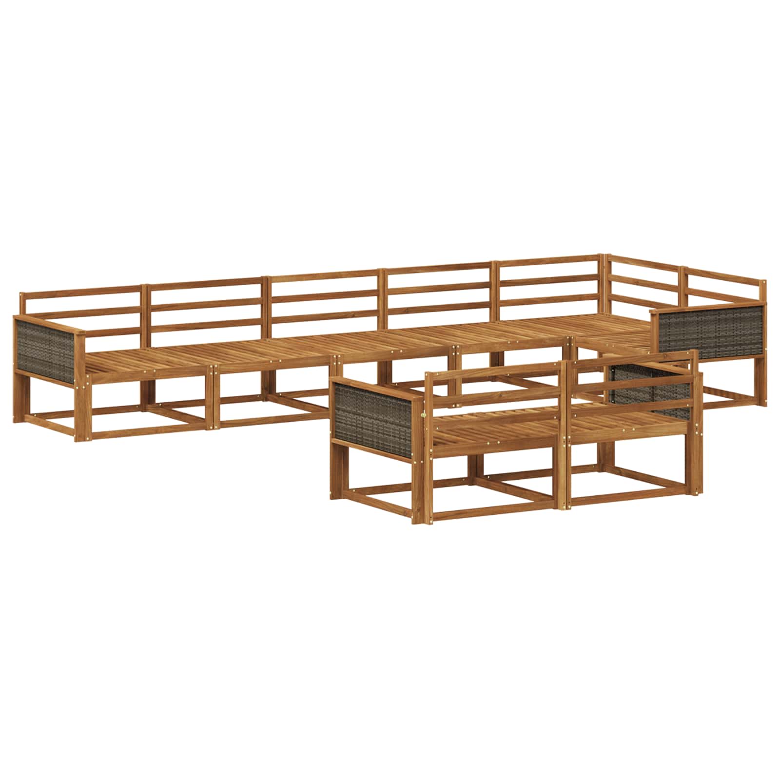 Buiten bankenset 8 pcs Naturel Massief Acaciahout image 1
