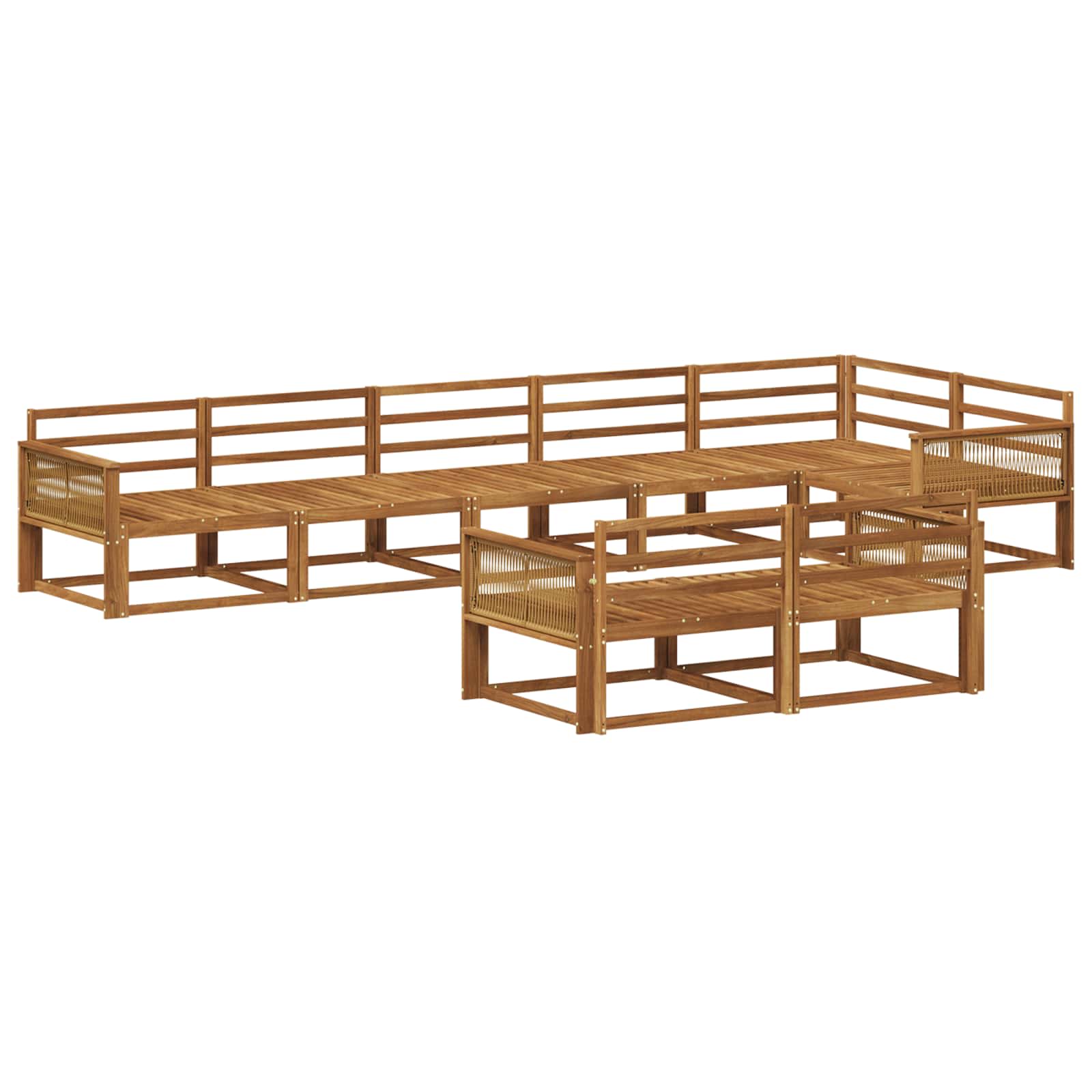 Buiten bankenset 8 pcs Naturel Massief Acaciahout image 2