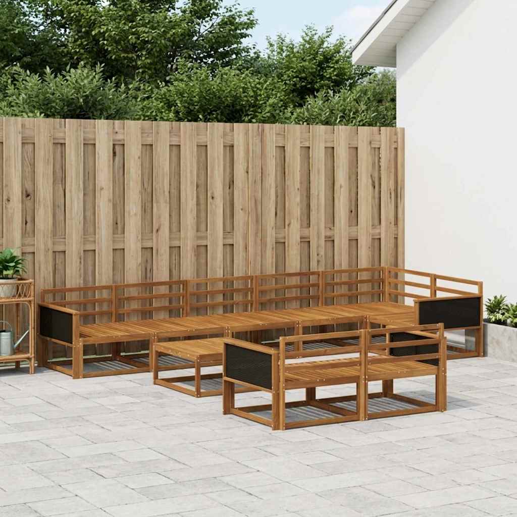 Buiten bankenset 9 pcs Naturel Massief Acaciahout image 1
