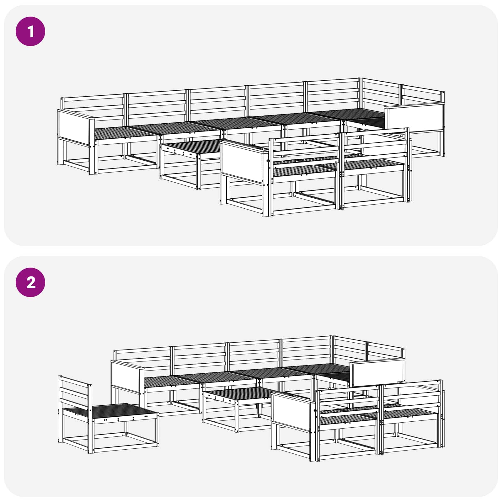 Buiten bankenset 9 pcs Naturel Massief Acaciahout image 7