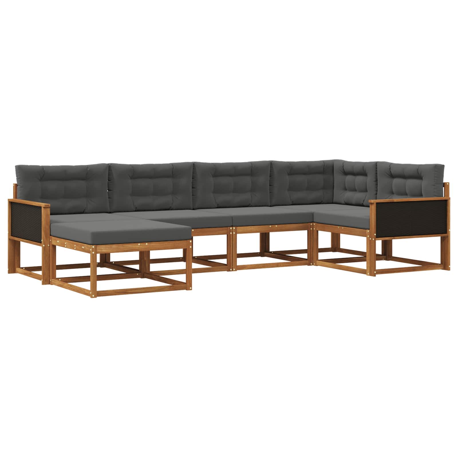 vidaXL Set de canapele de exterior cu pernă 6 pcs Natural și Antracit