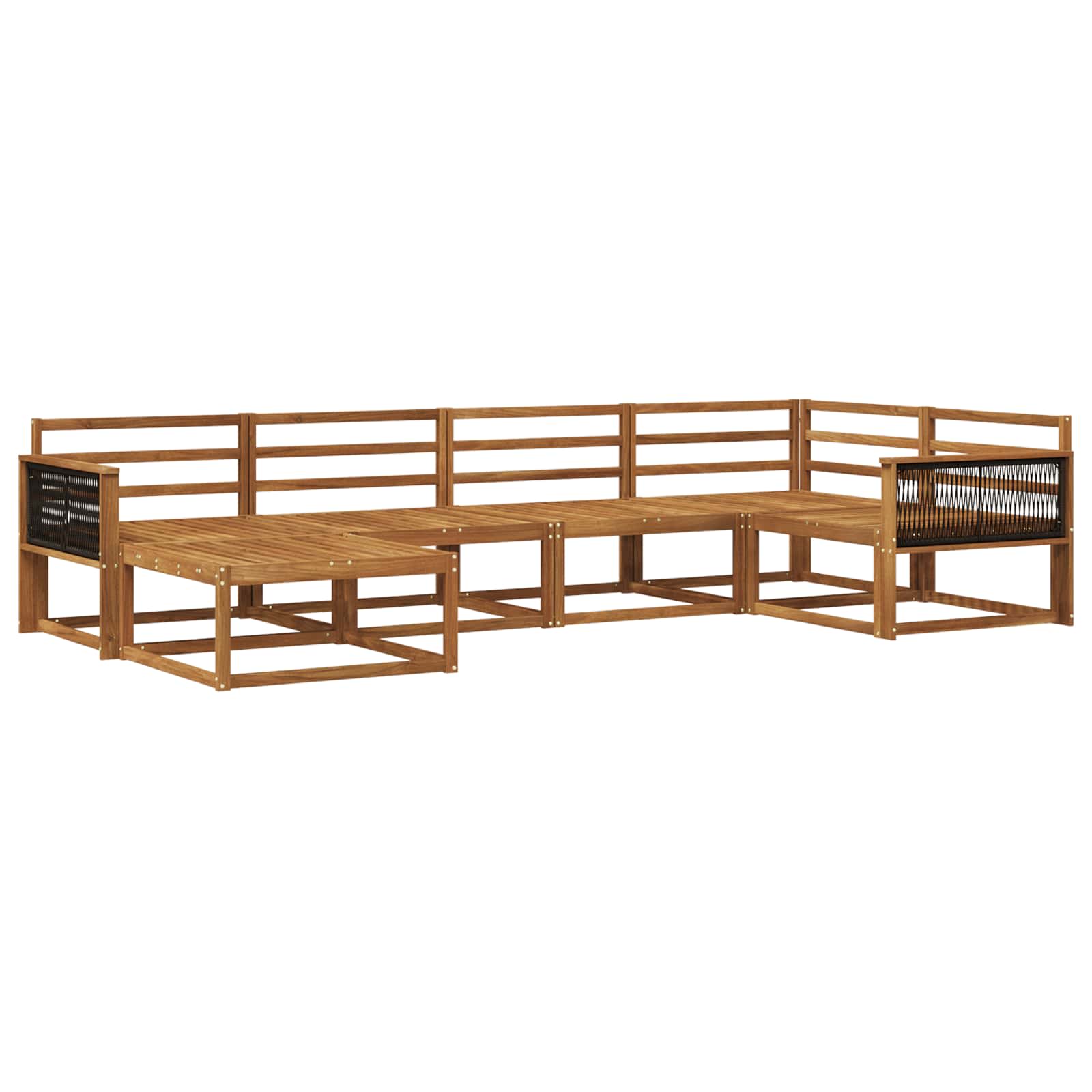 Buiten bankenset 6 pcs Naturel Massief Acaciahout image 2