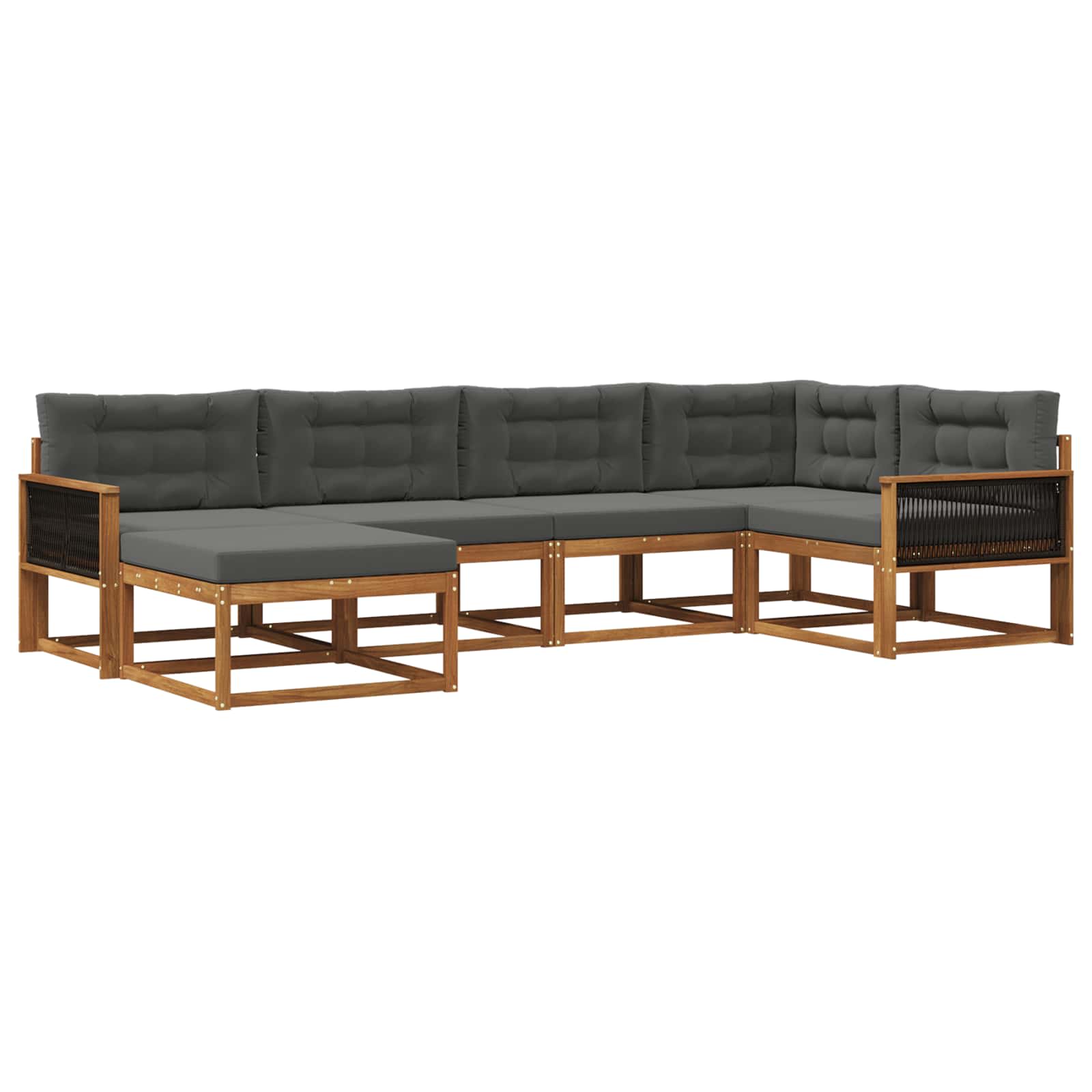 vidaXL Set de canapele de exterior cu pernă 6 pcs Natural și Antracit