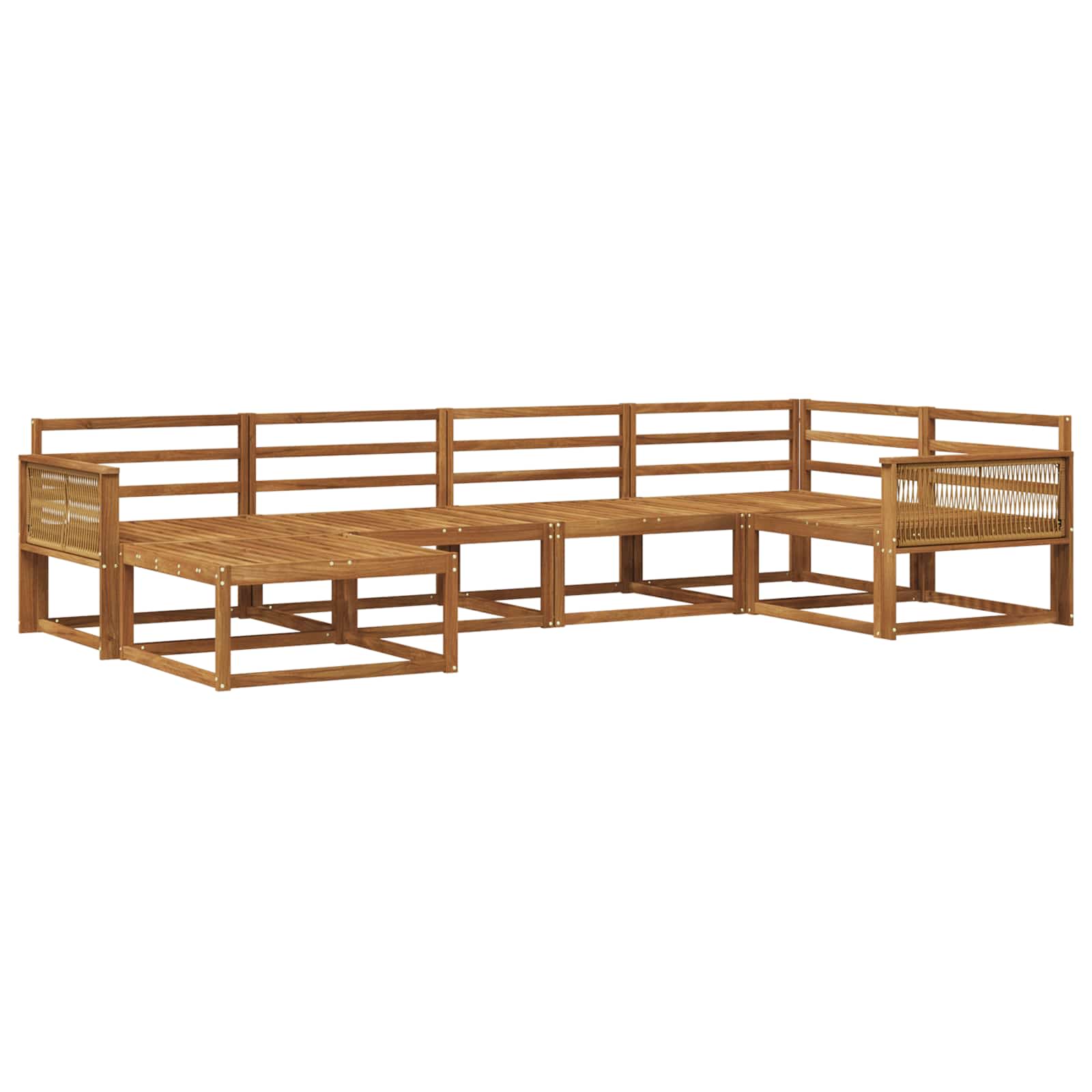 Buiten bankenset 6 pcs Naturel Massief Acaciahout image 1