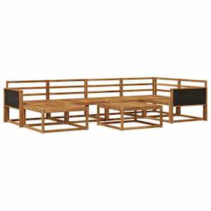 Zunanja garnitura za sedenje 7 pcs Naravna Masiven les akacije