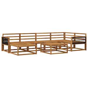 Zunanja garnitura za sedenje 7 pcs Naravna Masiven les akacije