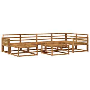 Zunanja garnitura za sedenje 7 pcs Naravna Masiven les akacije