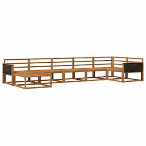 Zunanja garnitura za sedenje 7 pcs Naravna Masiven les akacije