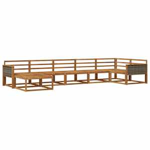 Zunanja garnitura za sedenje 7 pcs Naravna Masiven les akacije