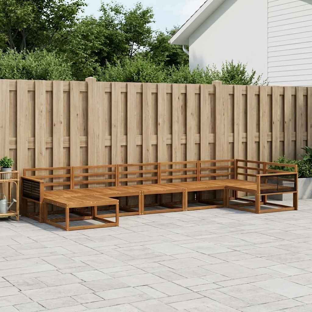 vidaXL Set de canapele de exterior 7 pcs natural Lemn Solid de Acacia