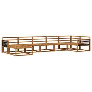 Zunanja garnitura za sedenje 7 pcs Naravna Masiven les akacije