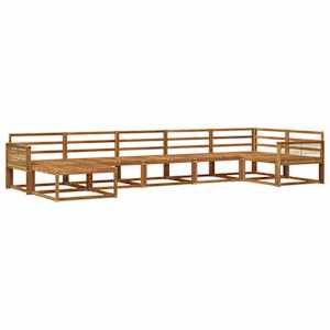 Zunanja garnitura za sedenje 7 pcs Naravna Masiven les akacije