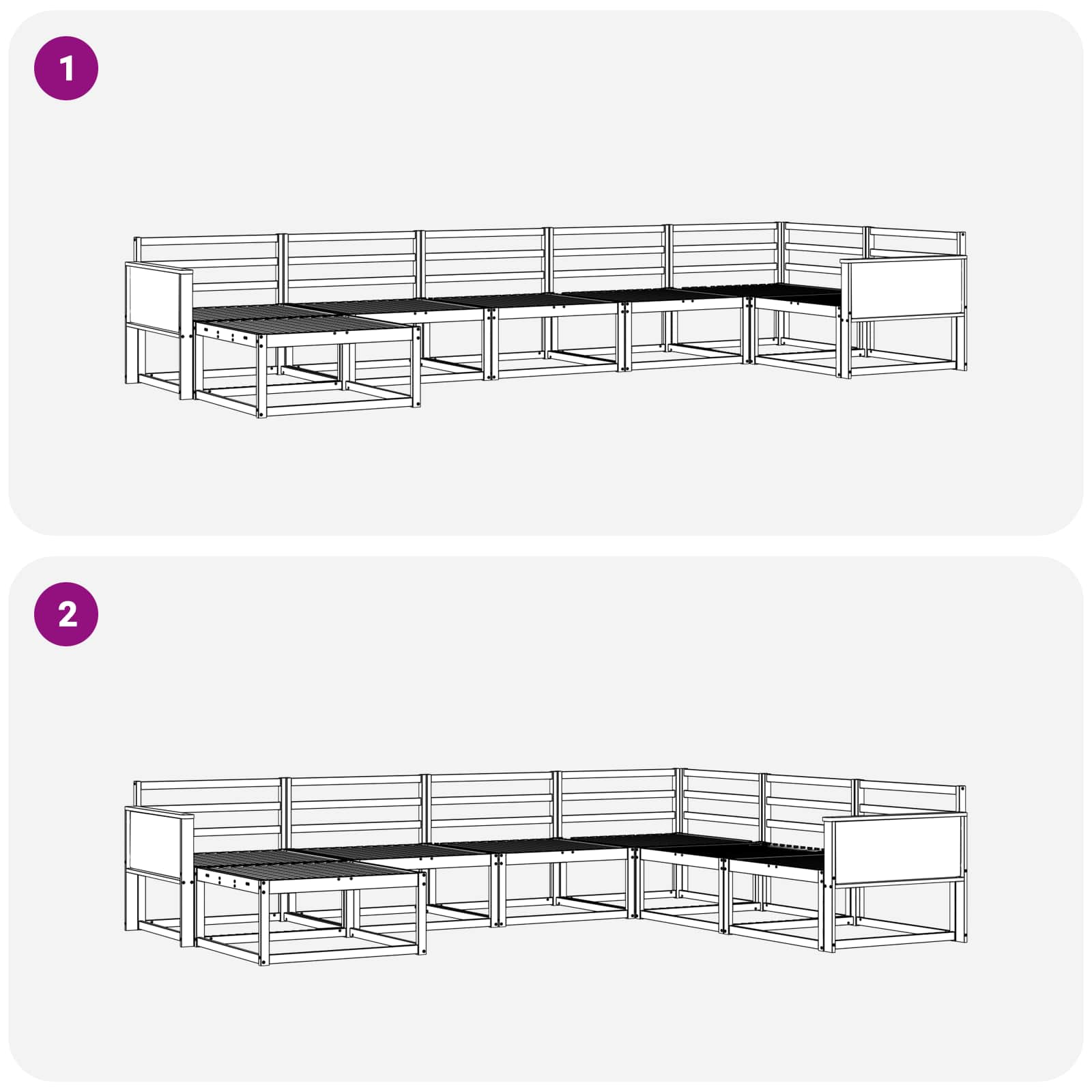 Zunanja garnitura za sedenje 7 pcs Naravna Masiven les akacije - slika 8