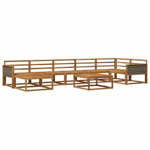 Zunanja garnitura za sedenje 8 pcs Naravna Masiven les akacije