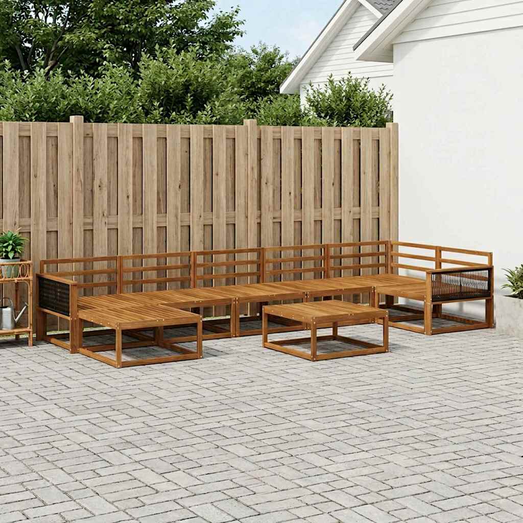 vidaXL Set de canapele de exterior 8 pcs natural Lemn Solid de Acacia