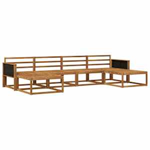 Zunanja garnitura za sedenje 6 pcs Naravna Masiven les akacije