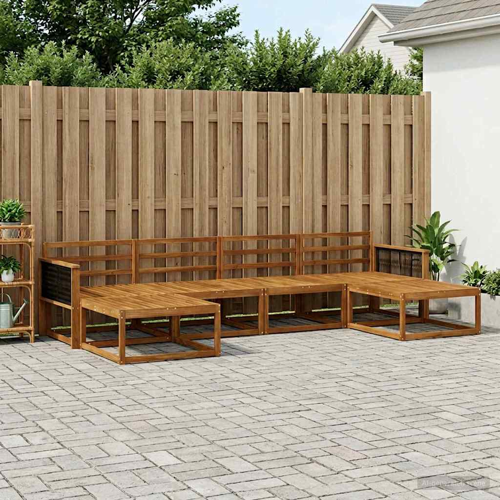 vidaXL Set de canapele de exterior 6 pcs natural Lemn Solid de Acacia