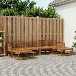 Zunanja garnitura za sedenje 6 pcs Naravna Masiven les akacije