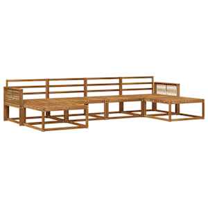 Zunanja garnitura za sedenje 6 pcs Naravna Masiven les akacije