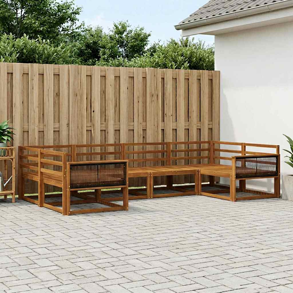 vidaXL Set de canapele de exterior 6 pcs natural Lemn Solid de Acacia