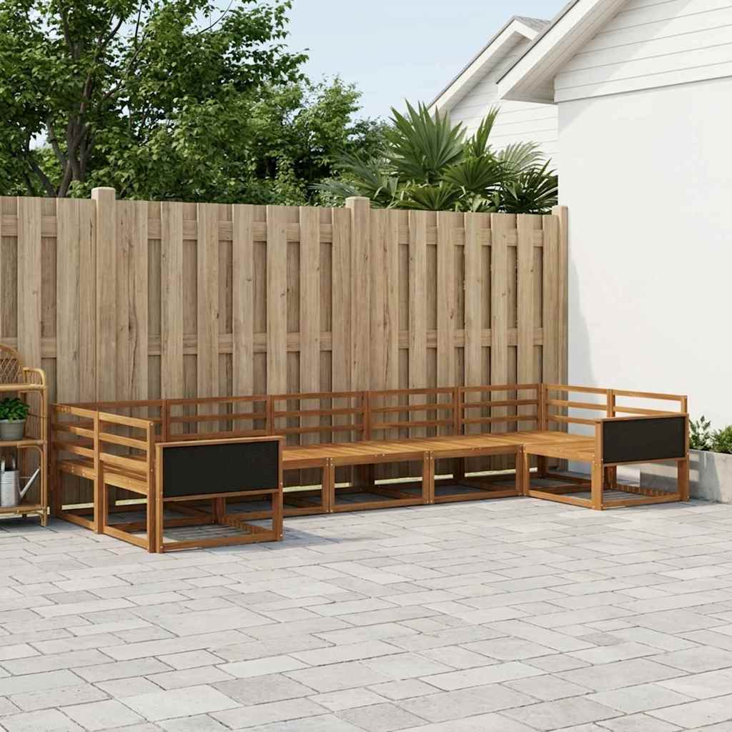 vidaXL Set de canapele de exterior 7 pcs natural Lemn Solid de Acacia