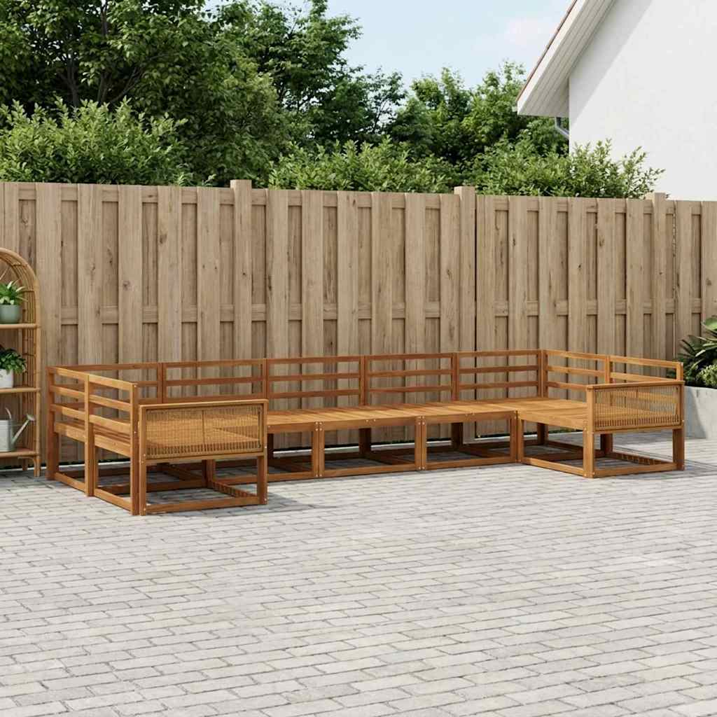 vidaXL Set de canapele de exterior 7 pcs natural Lemn Solid de Acacia