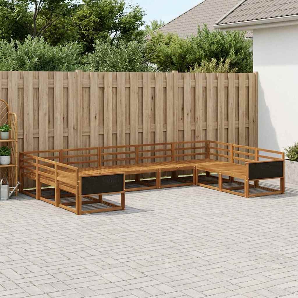 vidaXL Set de canapele de exterior 9 pcs natural Lemn Solid de Acacia