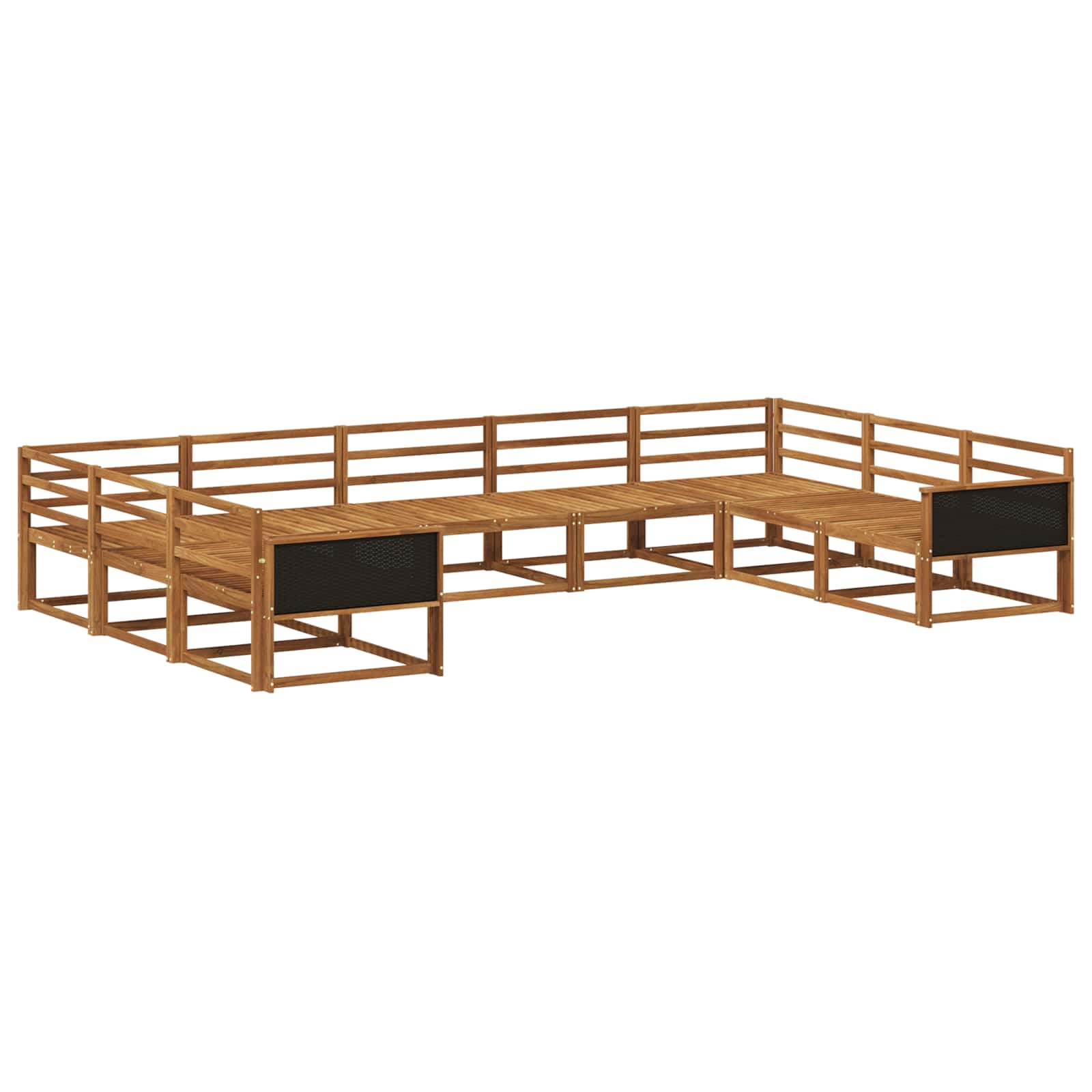 vidaXL Set de canapele de exterior 9 pcs natural Lemn Solid de Acacia