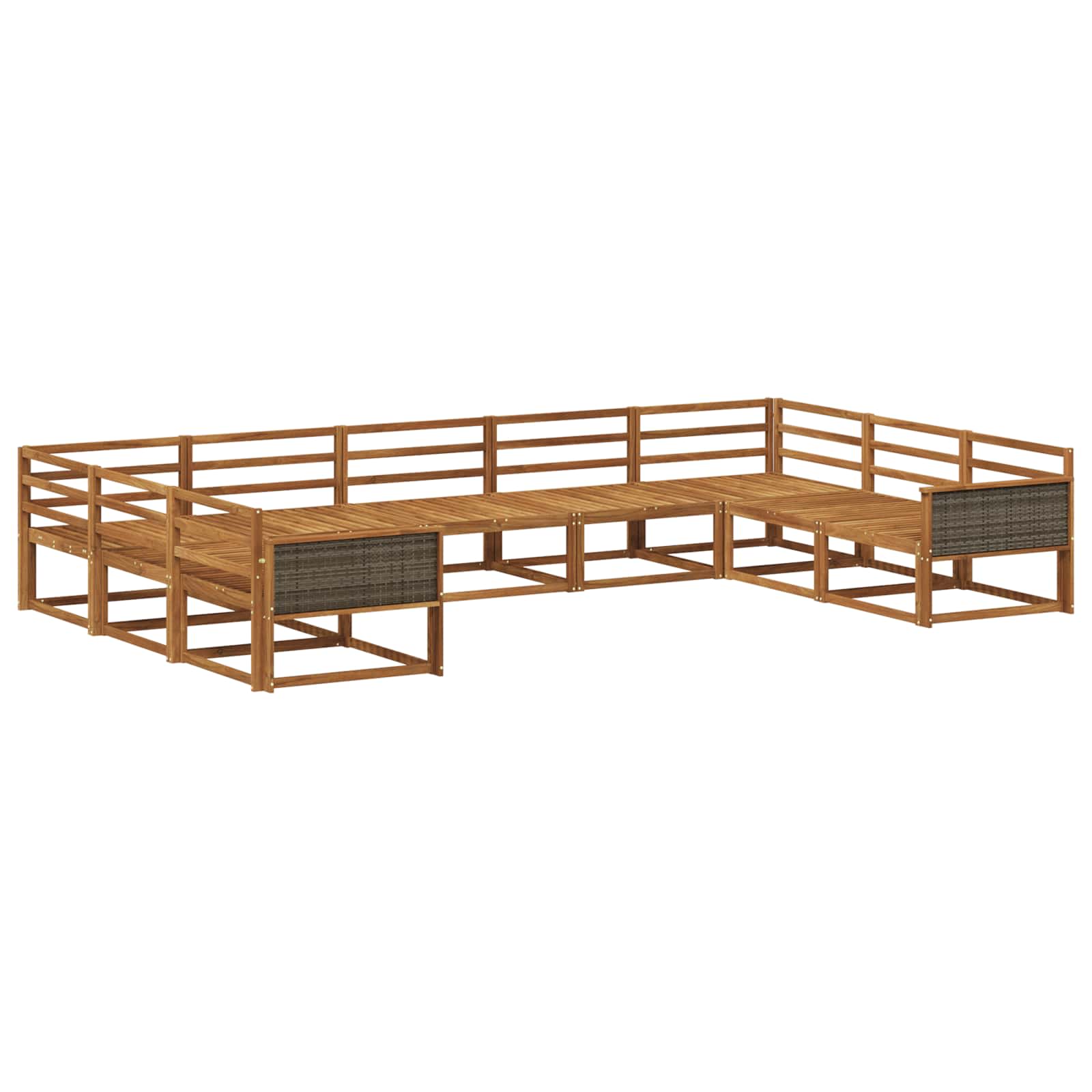 vidaXL Set de canapele de exterior 9 pcs natural Lemn Solid de Acacia