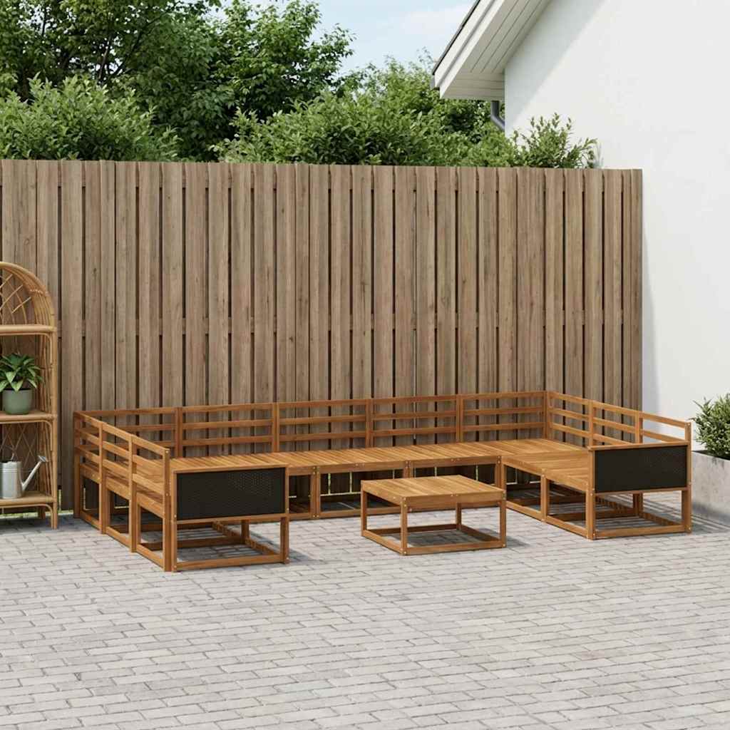 vidaXL Set de canapele de exterior 10 pcs natural Lemn Solid de Acacia