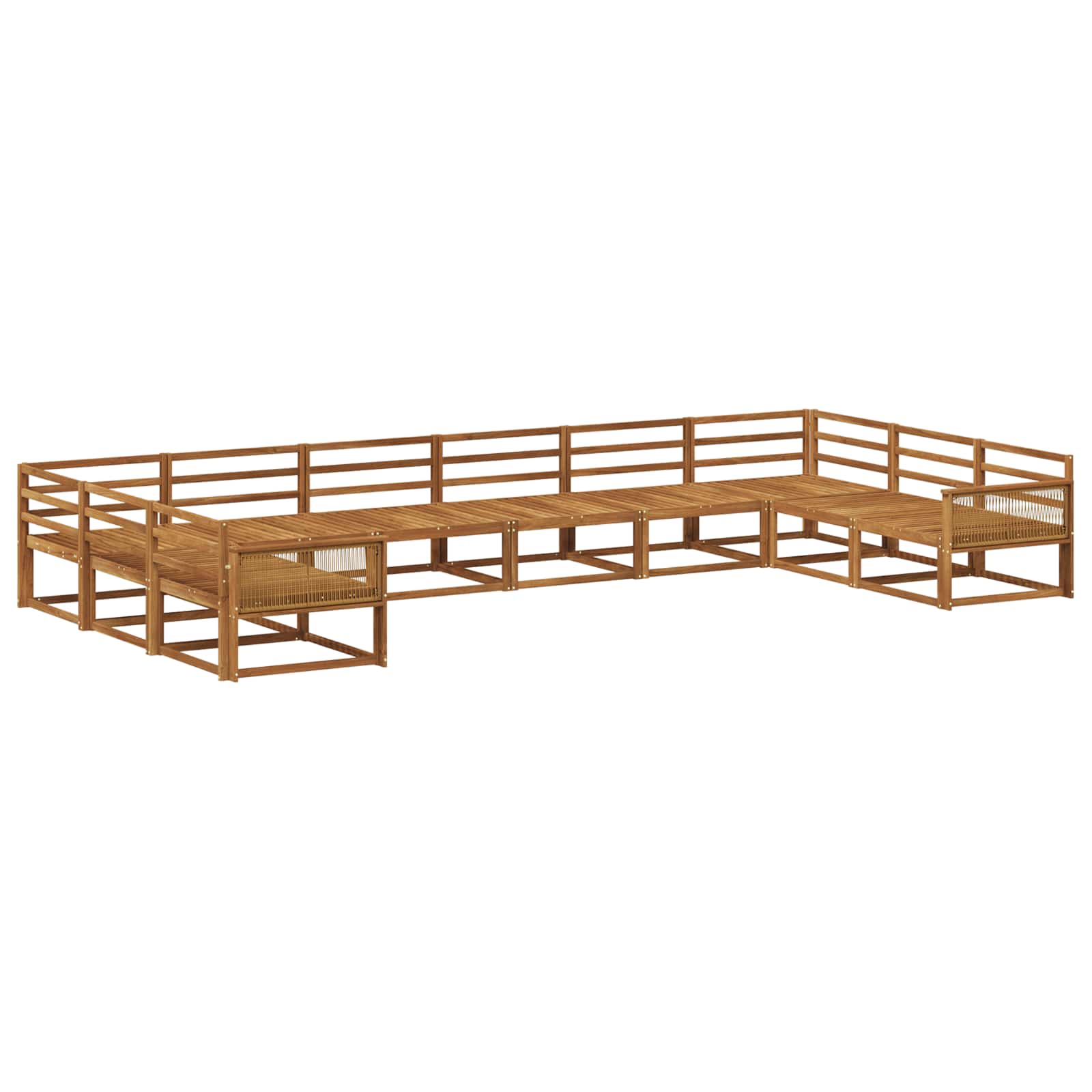 vidaXL Set de canapele de exterior 10 pcs natural Lemn Solid de Acacia