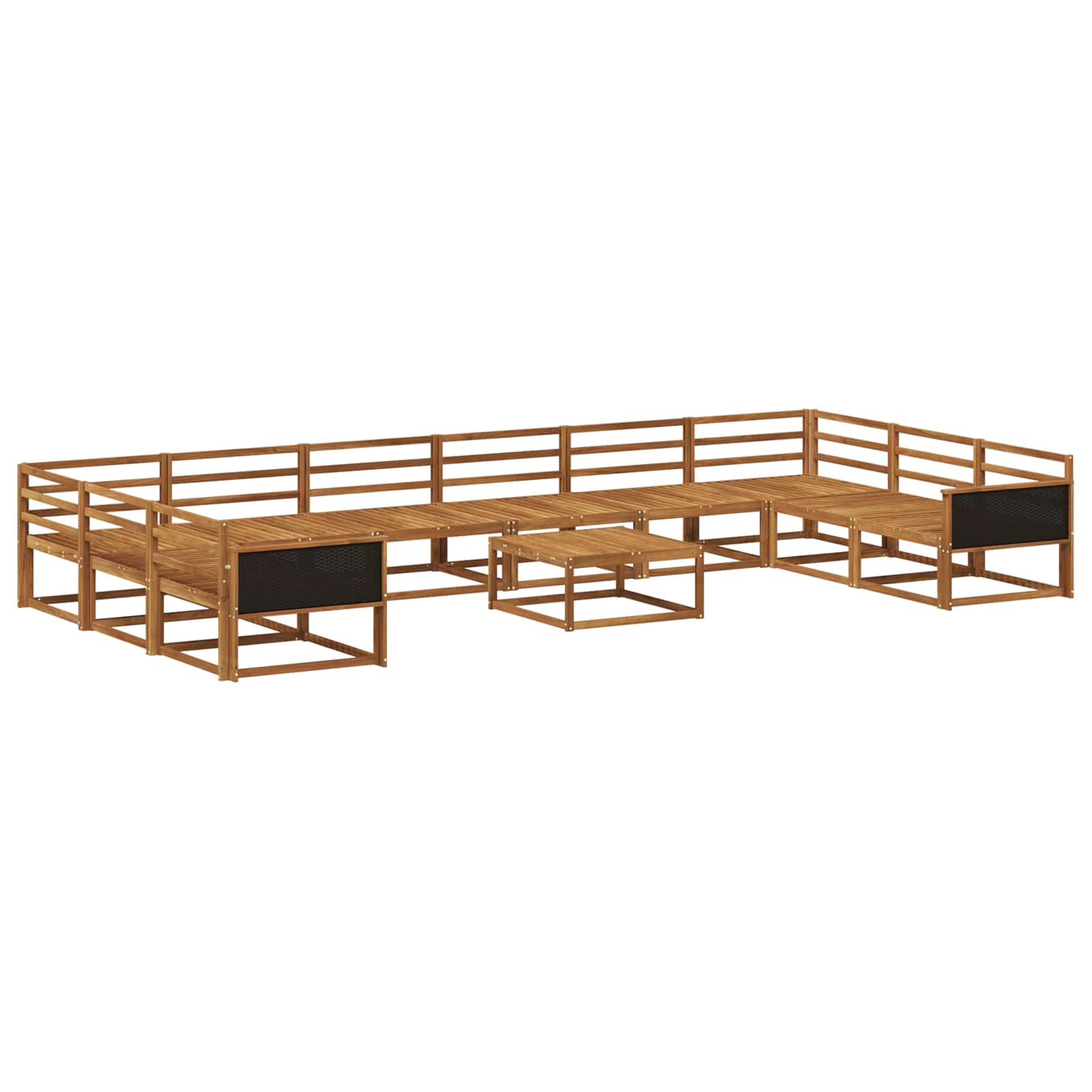 vidaXL Set de canapele de exterior 11 pcs natural Lemn Solid de Acacia