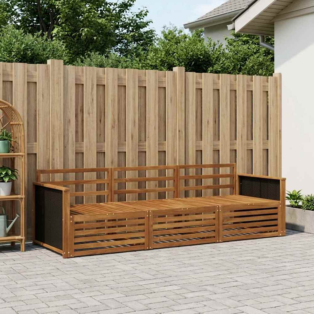 Buiten bankenset 3 pcs Naturel Massief Acaciahout image 1