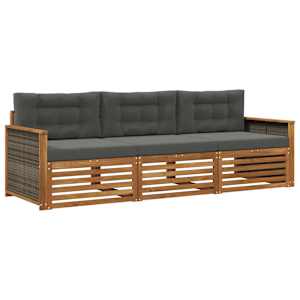 Zunanja garnitura za sedenje 3 pcs Naravna in antracitna