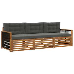 Zunanja garnitura za sedenje 3 pcs Naravna in antracitna