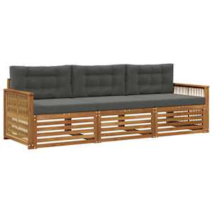 Zunanja garnitura za sedenje 3 pcs Naravna in antracitna