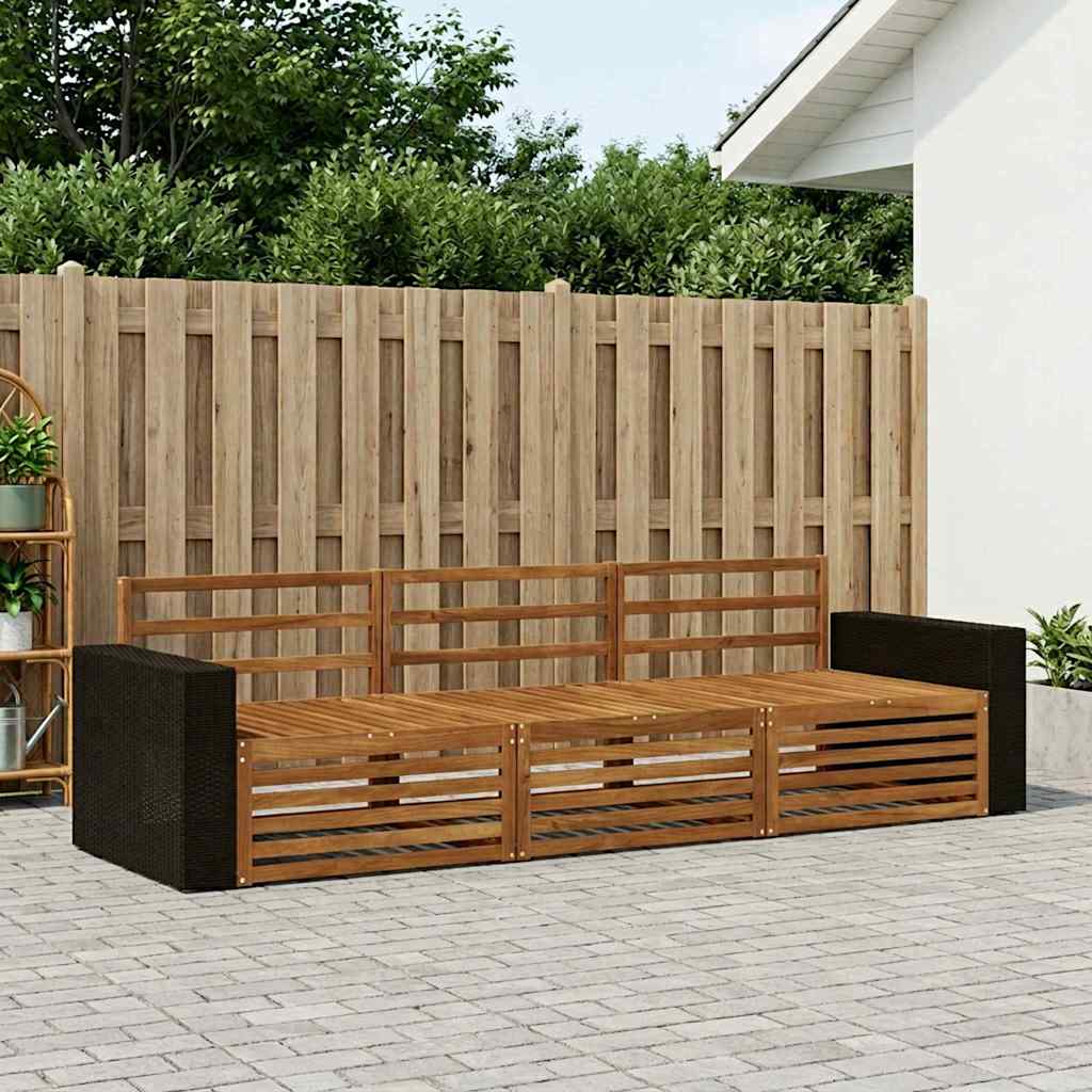 Buiten bankenset 3 pcs Naturel Massief Acaciahout image 1
