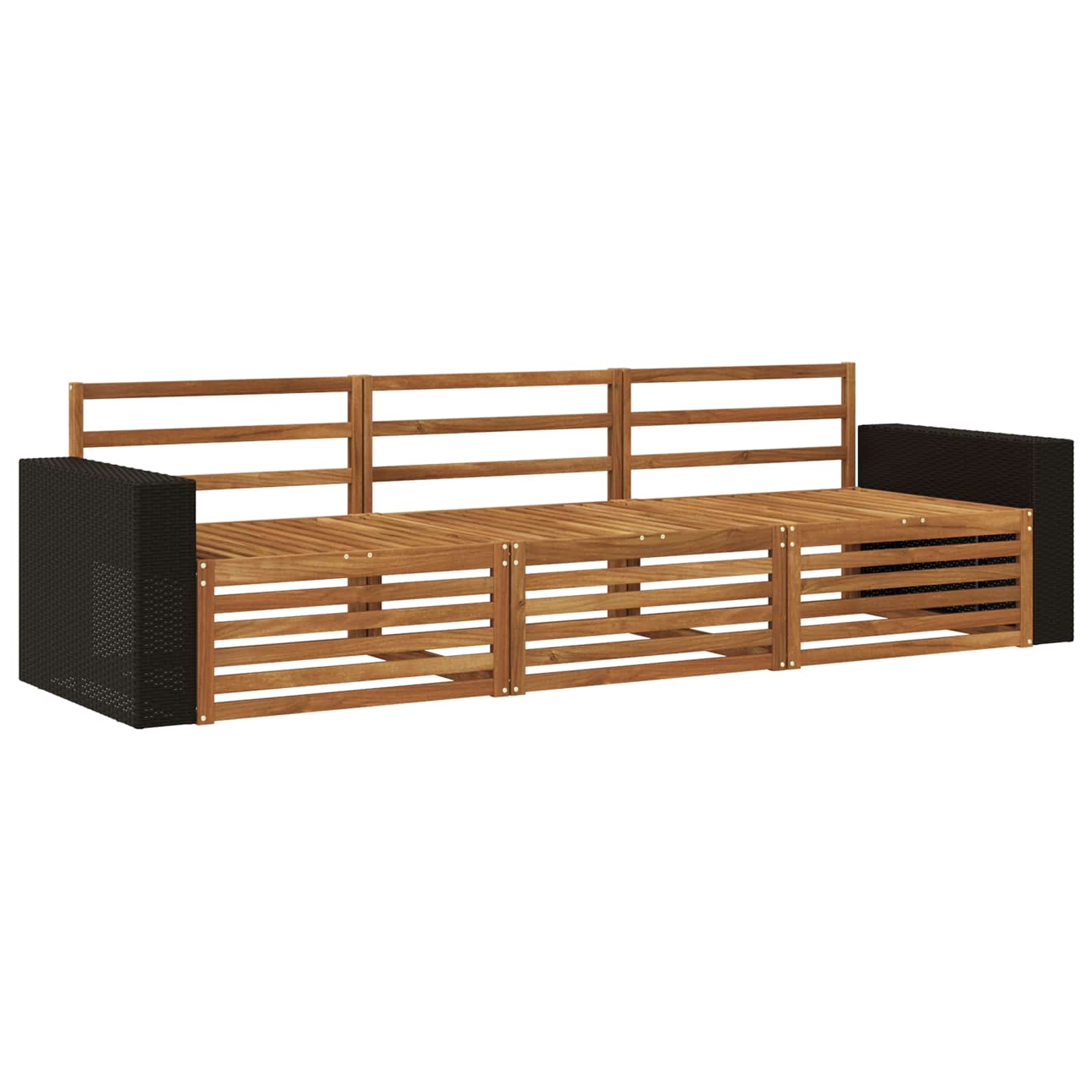 Buiten bankenset 3 pcs Naturel Massief Acaciahout image 2