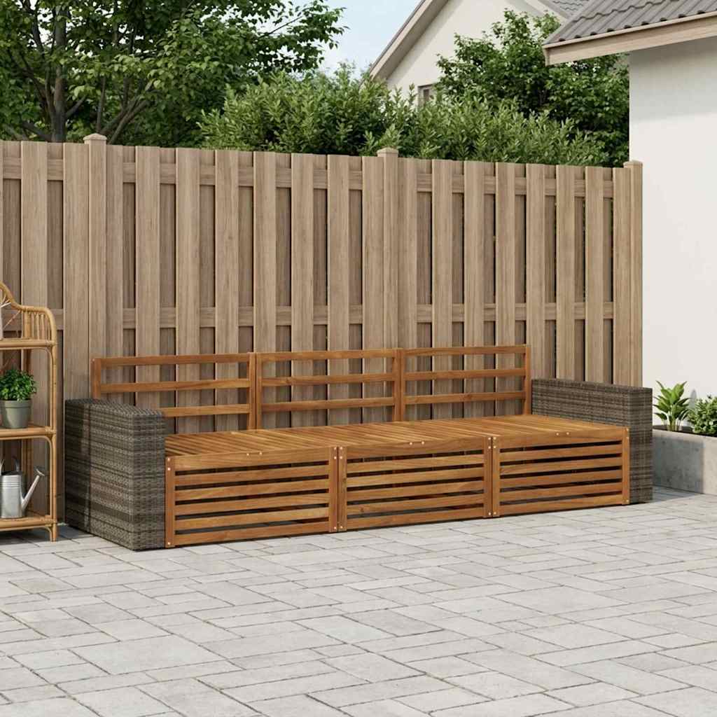 Buiten bankenset 3 pcs Naturel Massief Acaciahout image 1