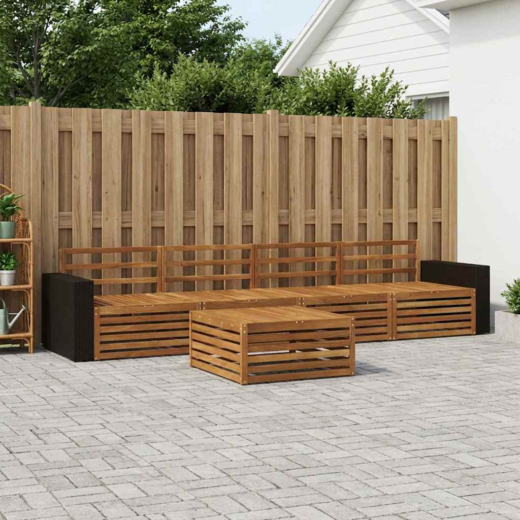 Buiten bankenset 5 pcs Naturel Massief Acaciahout image 1