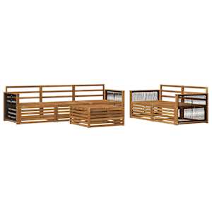 Zunanja garnitura za sedenje 6 pcs Naravna Masiven les akacije