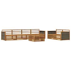 Zunanja garnitura za sedenje 7 pcs Naravna Masiven les akacije